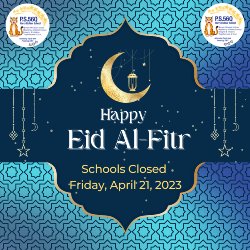 Eid al-Fitr, schools closed - Flyer